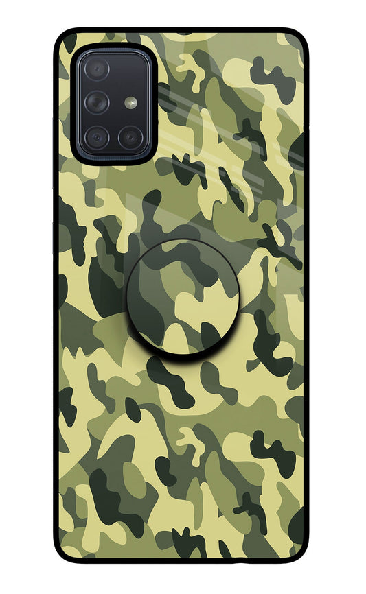 Camouflage Samsung A71 Glass Case