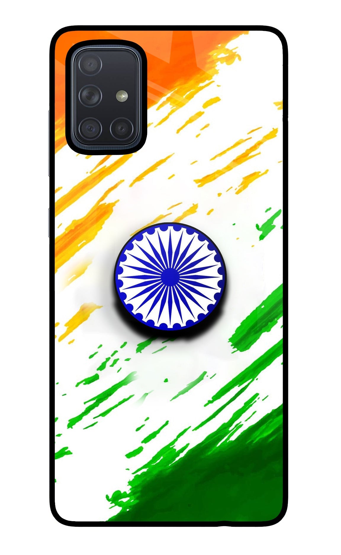 Indian Flag Ashoka Chakra Samsung A71 Glass Case