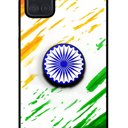 Indian Flag Ashoka Chakra Samsung A71 Glass Case