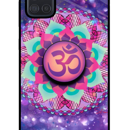 Om Purple Samsung A71 Glass Case