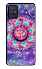 Om Purple Samsung A71 Glass Case