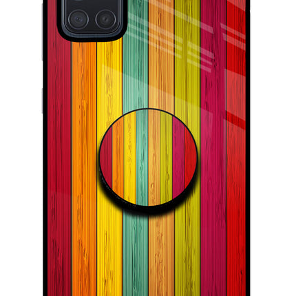 Multicolor Wooden Samsung A71 Pop Case by Casekaro