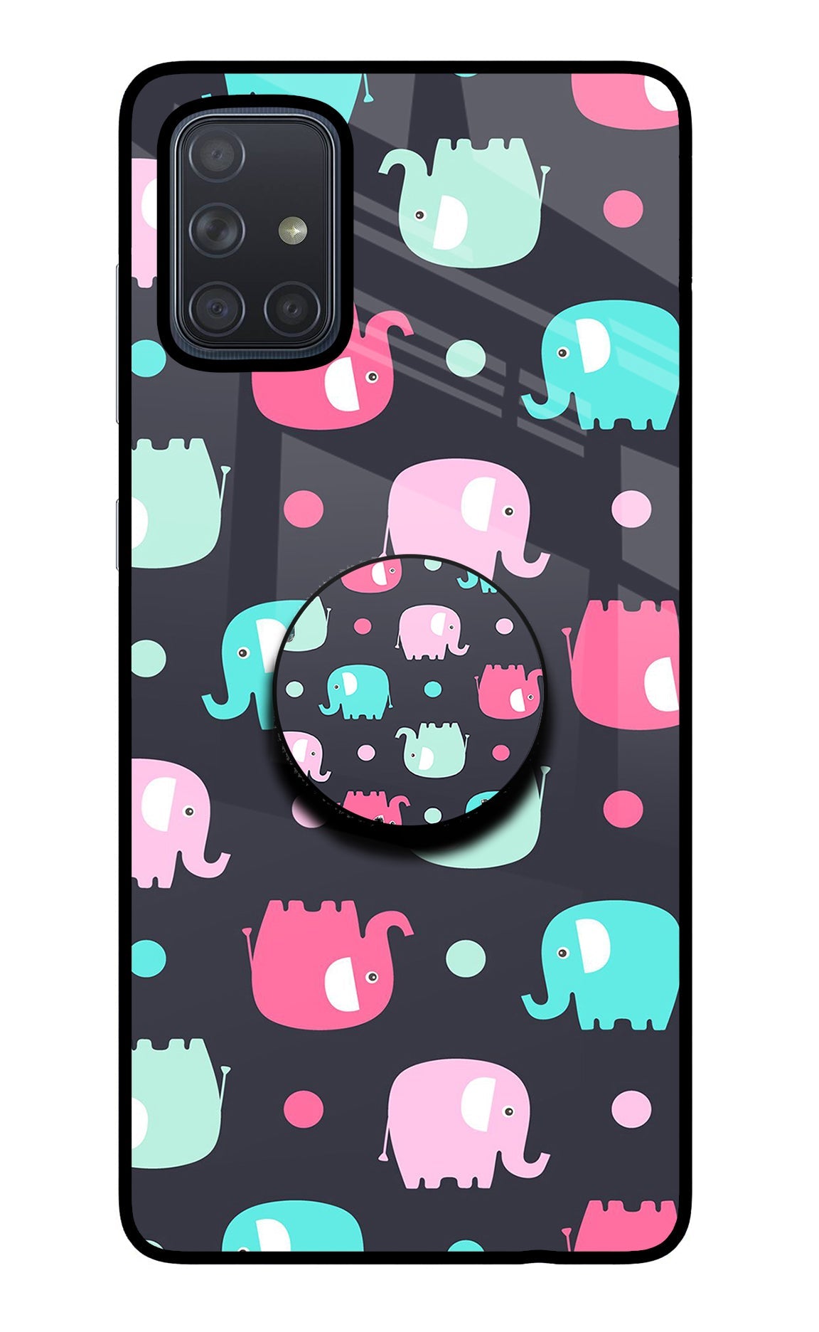 Baby Elephants Samsung A71 Glass Case