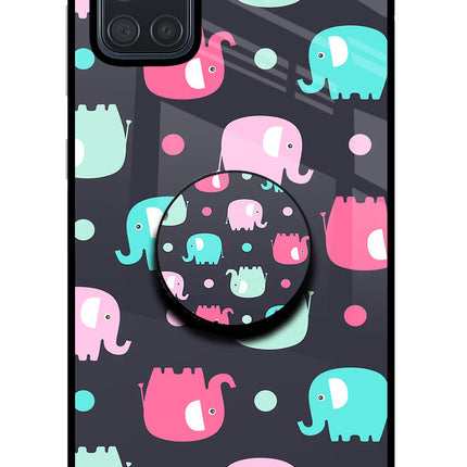 Baby Elephants Samsung A71 Glass Case