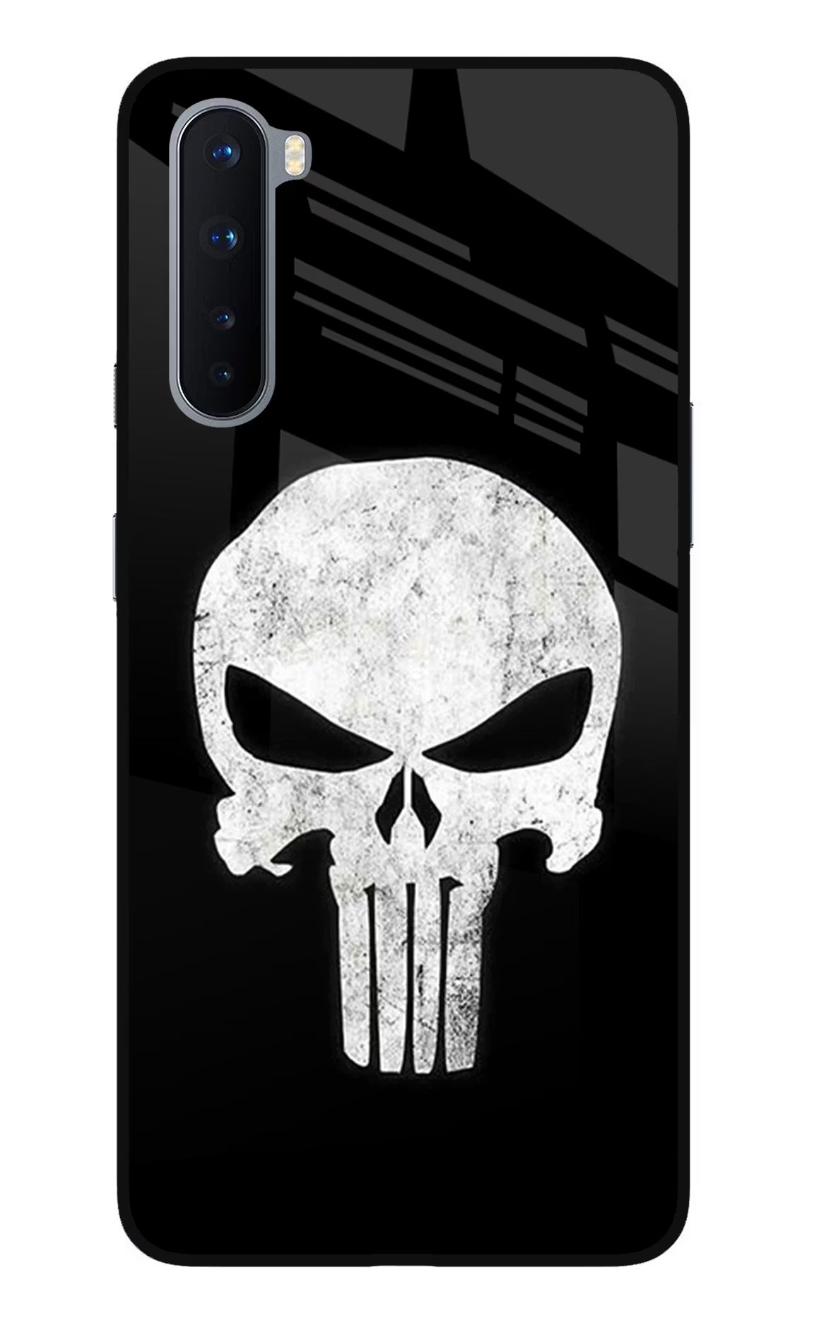 Punisher Skull Oneplus Nord Glass Case Back Cover by Casekaro