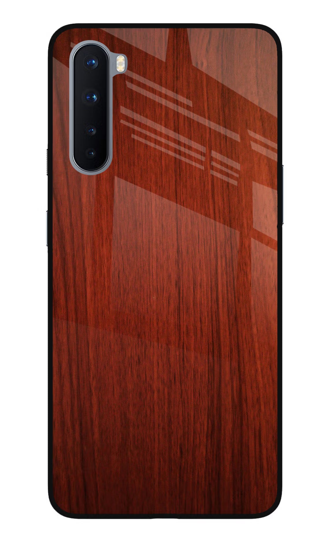 Wooden Plain Pattern Oneplus Nord Glass Case Back Cover by Casekaro