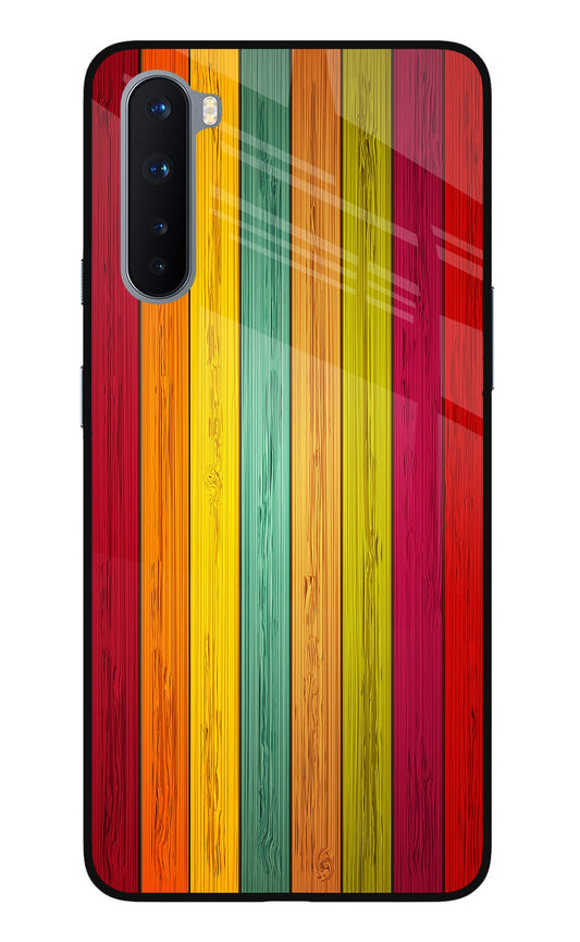 Multicolor Wooden Oneplus Nord Glass Case