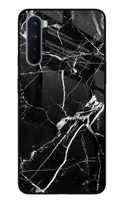 Black Marble Pattern Oneplus Nord Glass Case