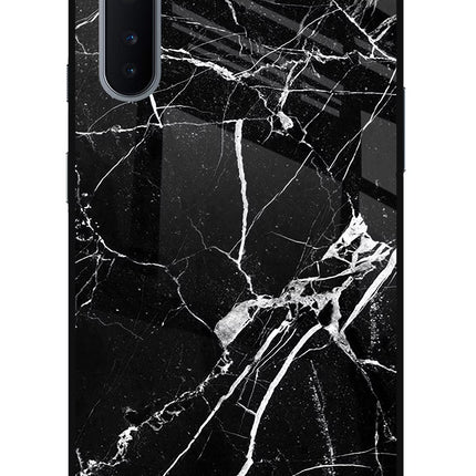Black Marble Pattern Oneplus Nord Glass Case