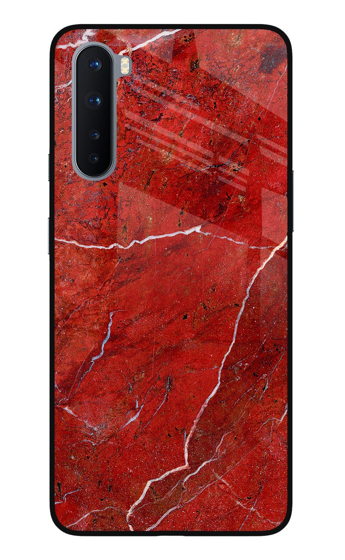 Red Marble Design Oneplus Nord Glass Case