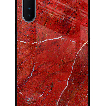 Red Marble Design Oneplus Nord Glass Case