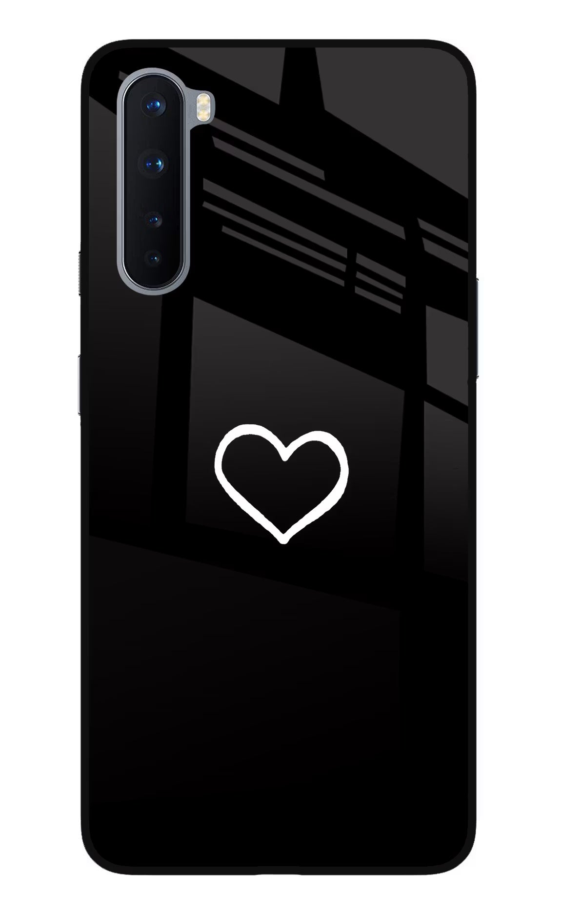 Heart Oneplus Nord Glass Case Back Cover by Casekaro