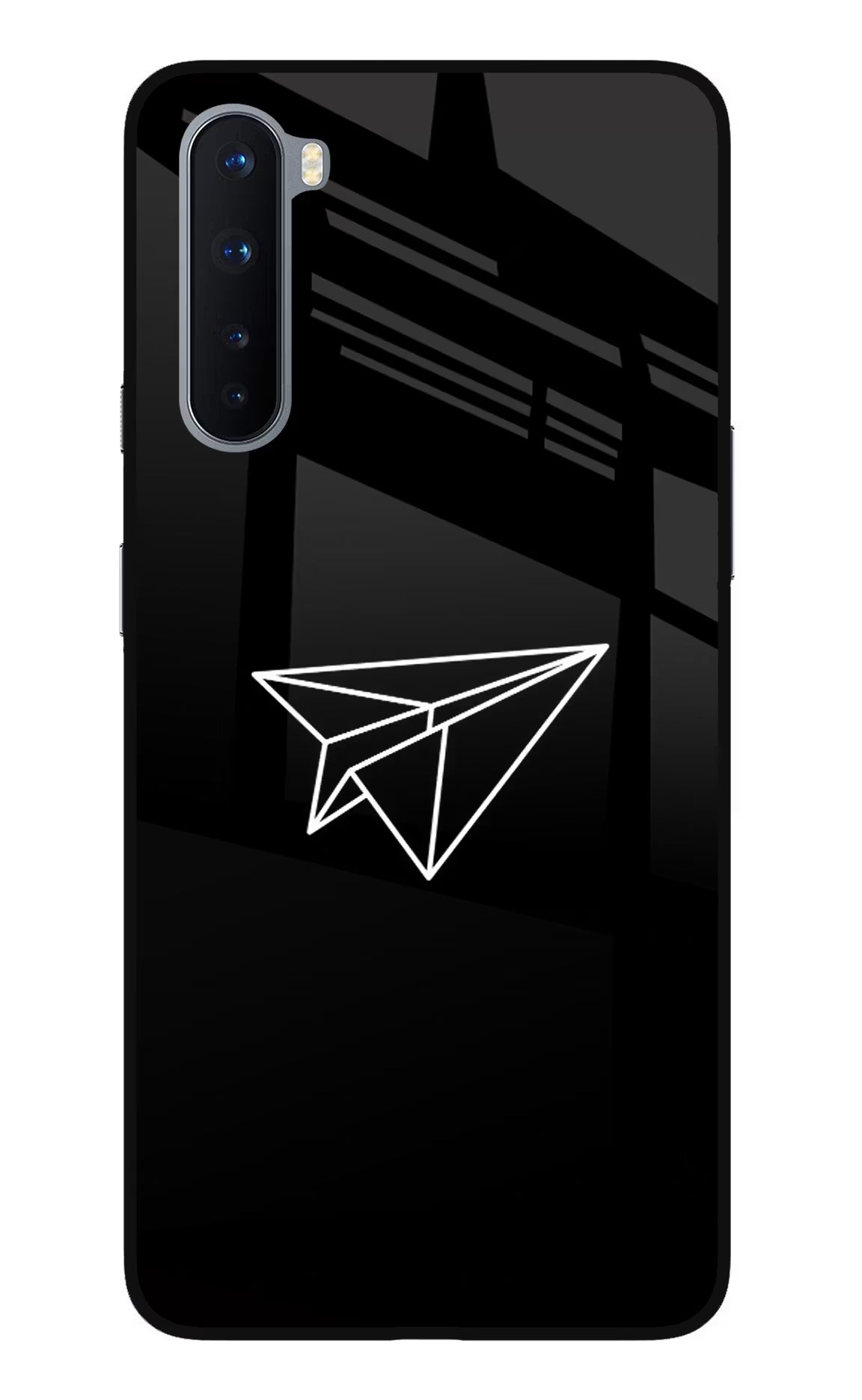 Paper Plane White Oneplus Nord Glass Case Back Cover by Casekaro