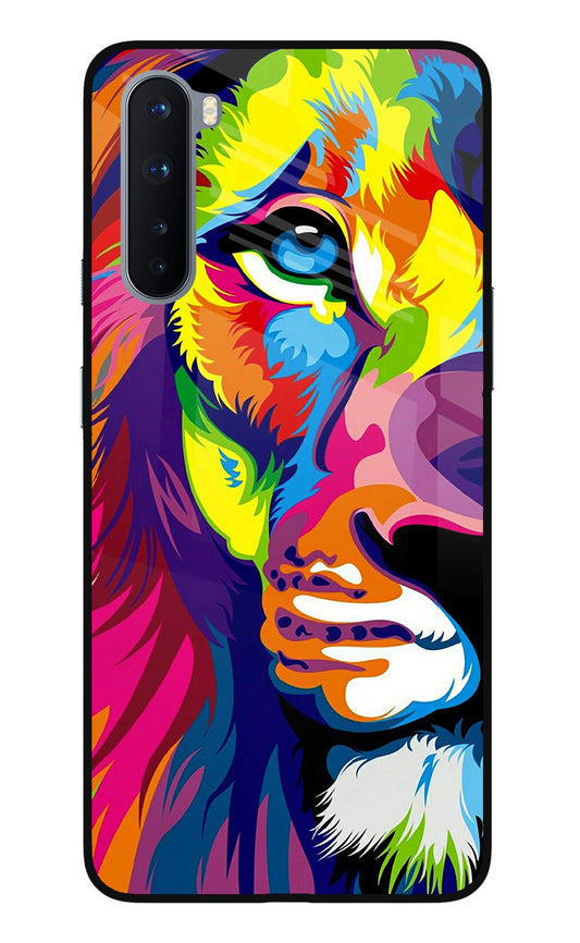 Lion Half Face Oneplus Nord Glass Case