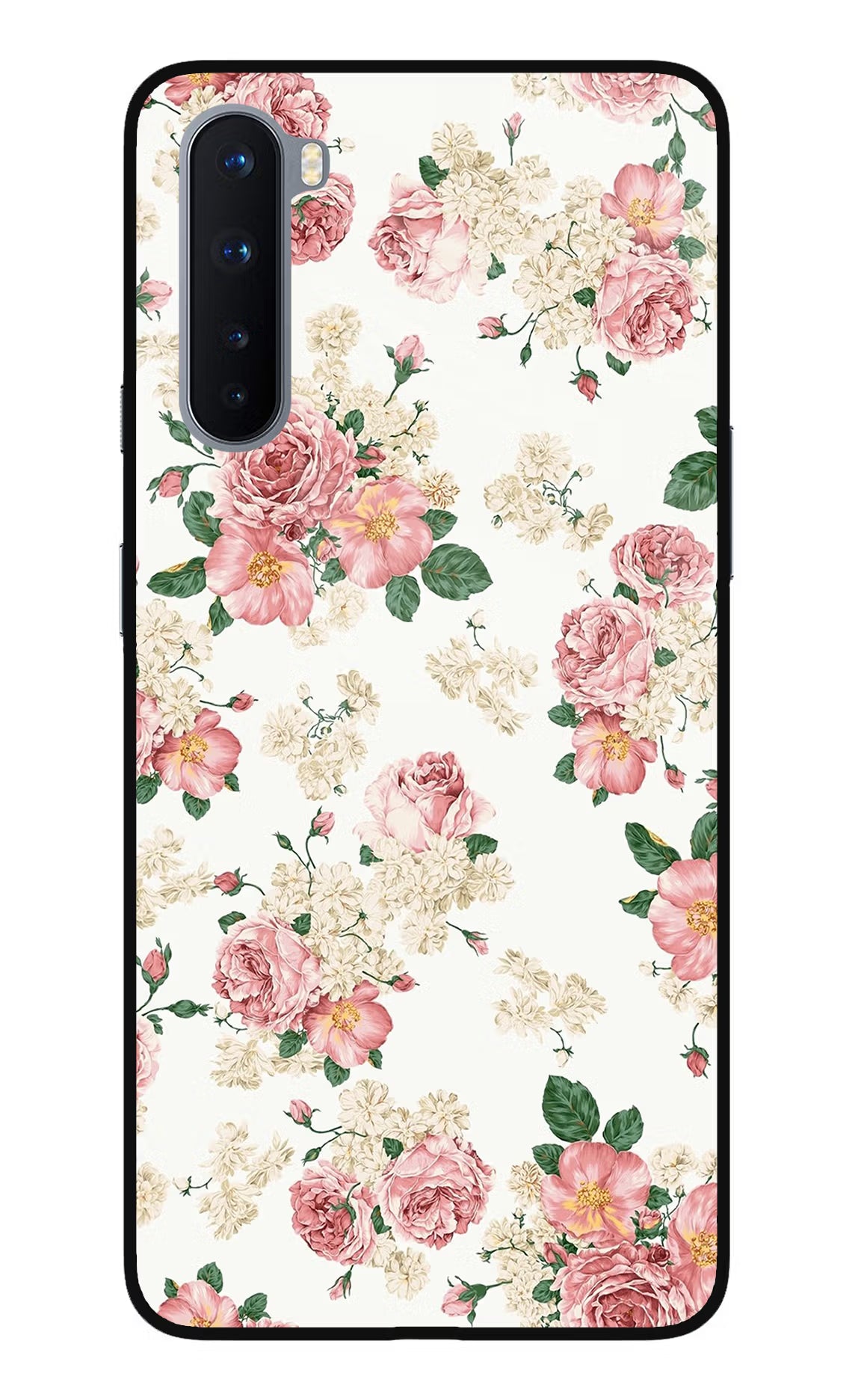 Flowers Oneplus Nord Glass Case Back Cover by Casekaro