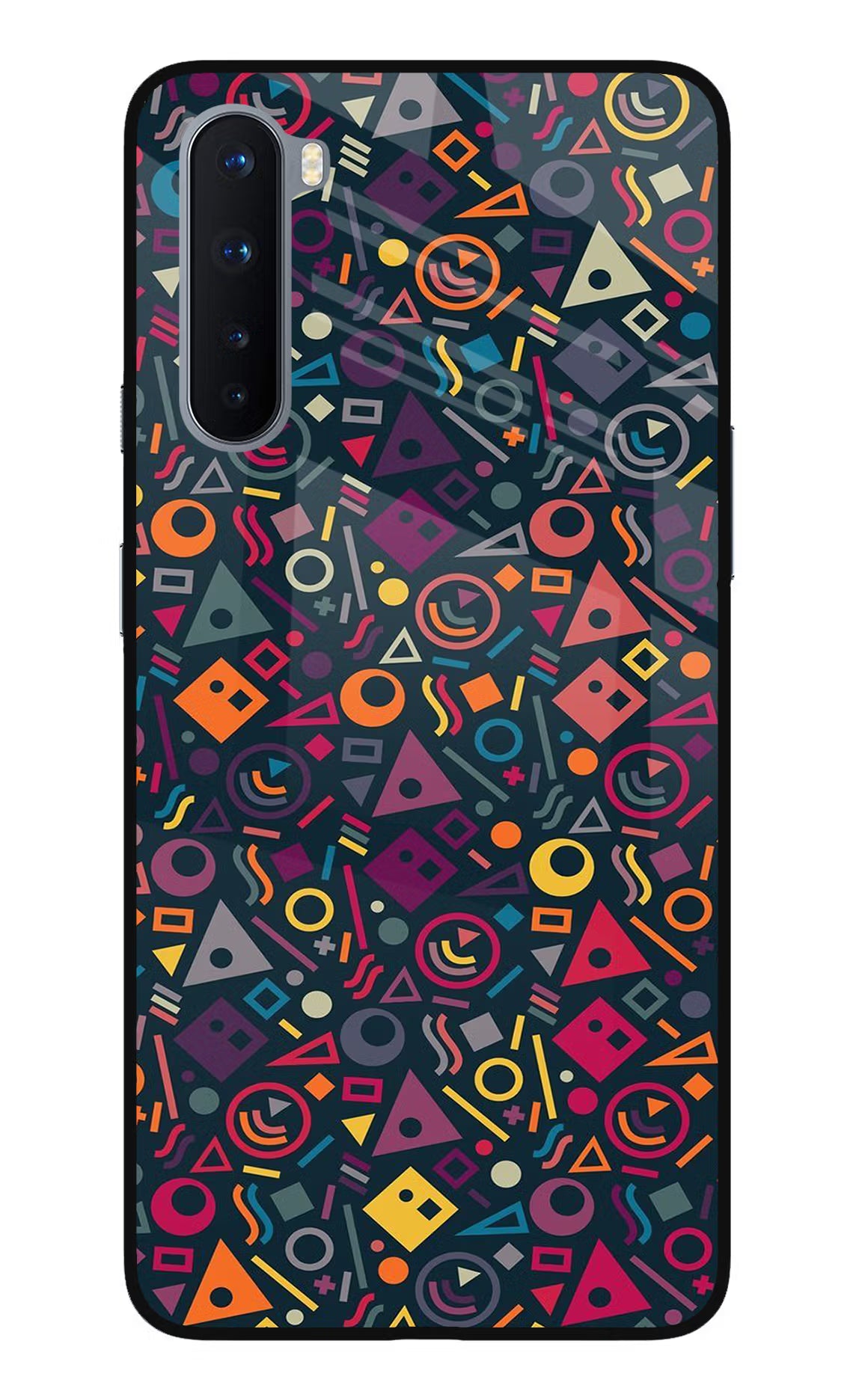 Geometric Abstract Oneplus Nord Glass Case Back Cover by Casekaro
