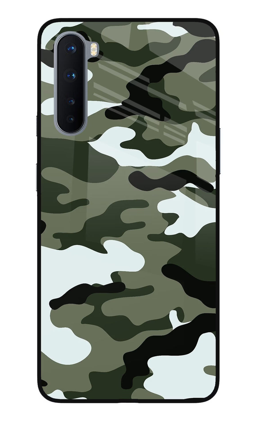 Camouflage Oneplus Nord Back Cover, Glass case