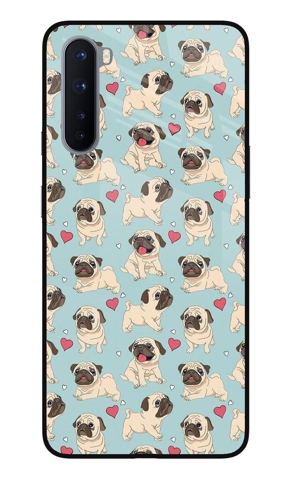 Pug Dog Oneplus Nord Glass Case Back Cover by Casekaro