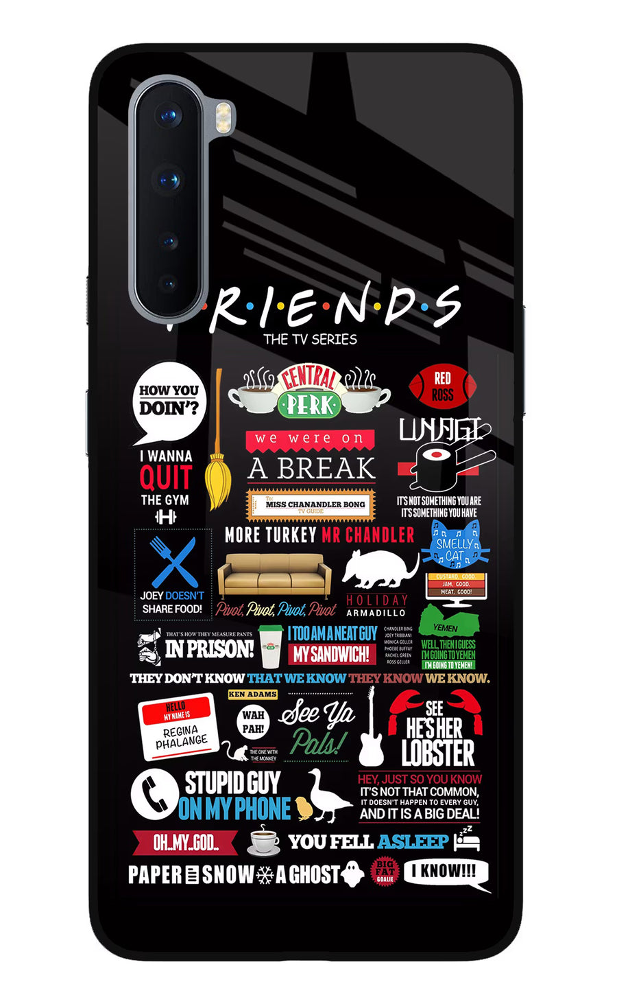 FRIENDS Oneplus Nord Back Cover, Glass case