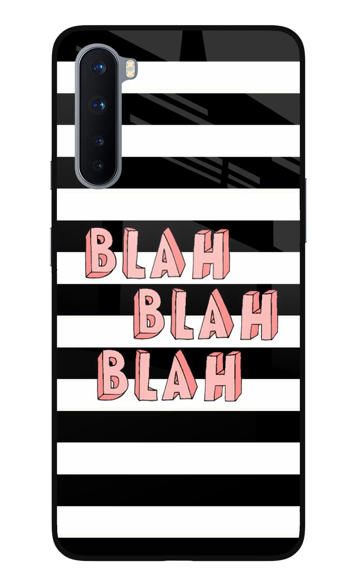 Blah Blah Blah Oneplus Nord Glass Case Back Cover by Casekaro