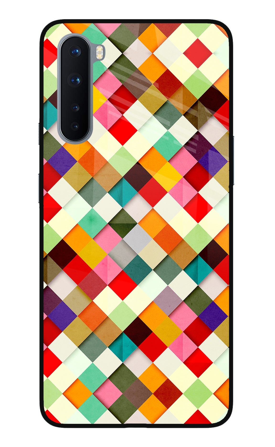 Geometric Abstract Colorful Oneplus Nord Glass Case