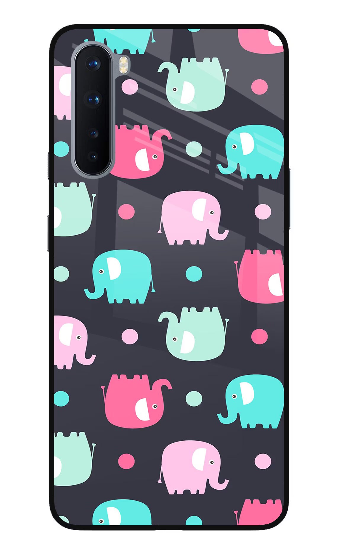 Elephants Oneplus Nord Glass Case Back Cover by Casekaro