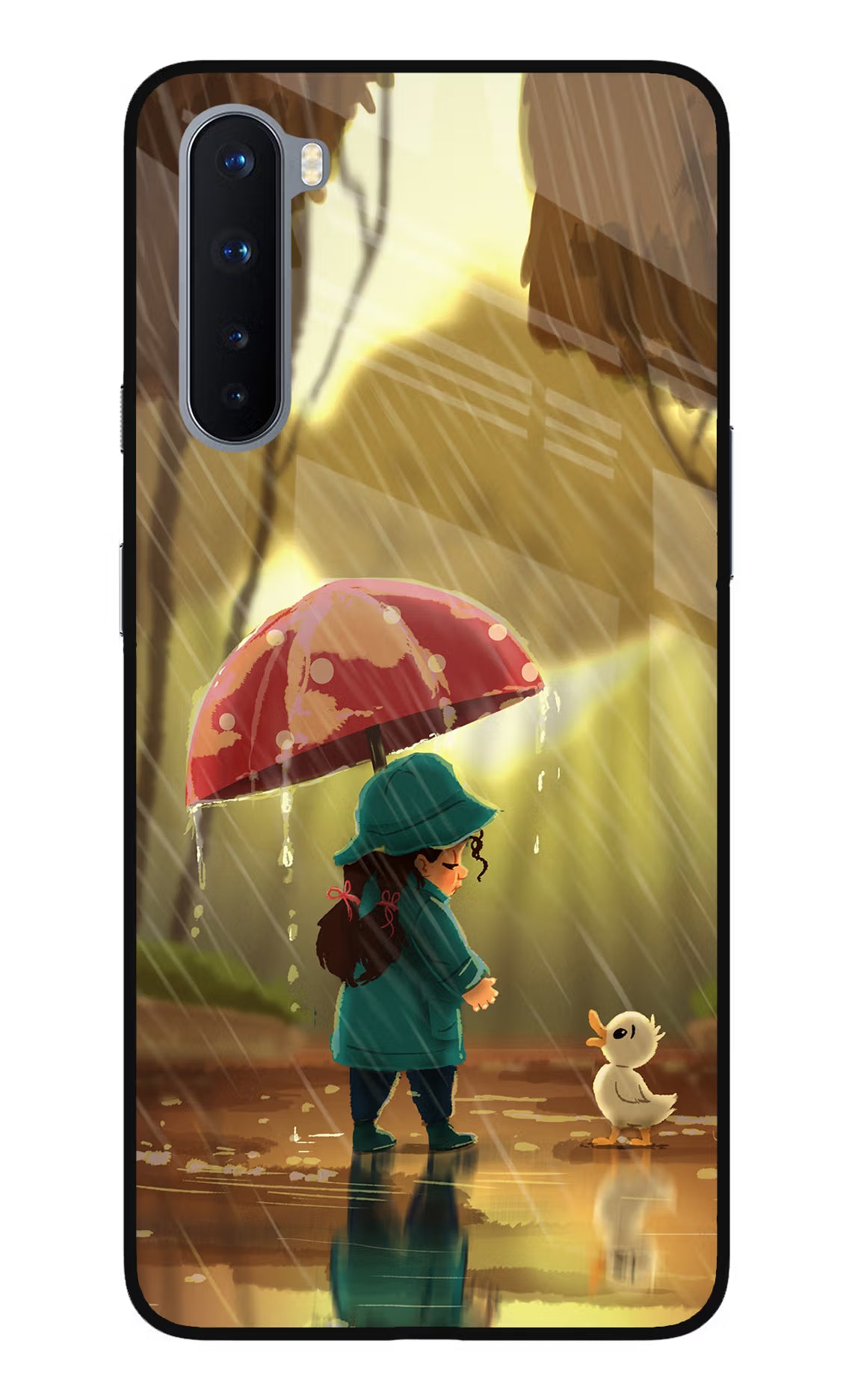 Rainy Day Oneplus Nord Glass Case Back Cover by Casekaro