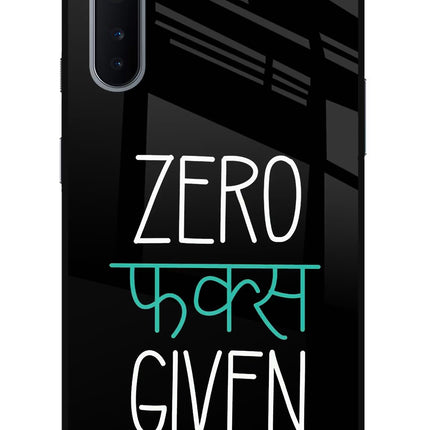 Zero Fucks Given Oneplus Nord Glass Case
