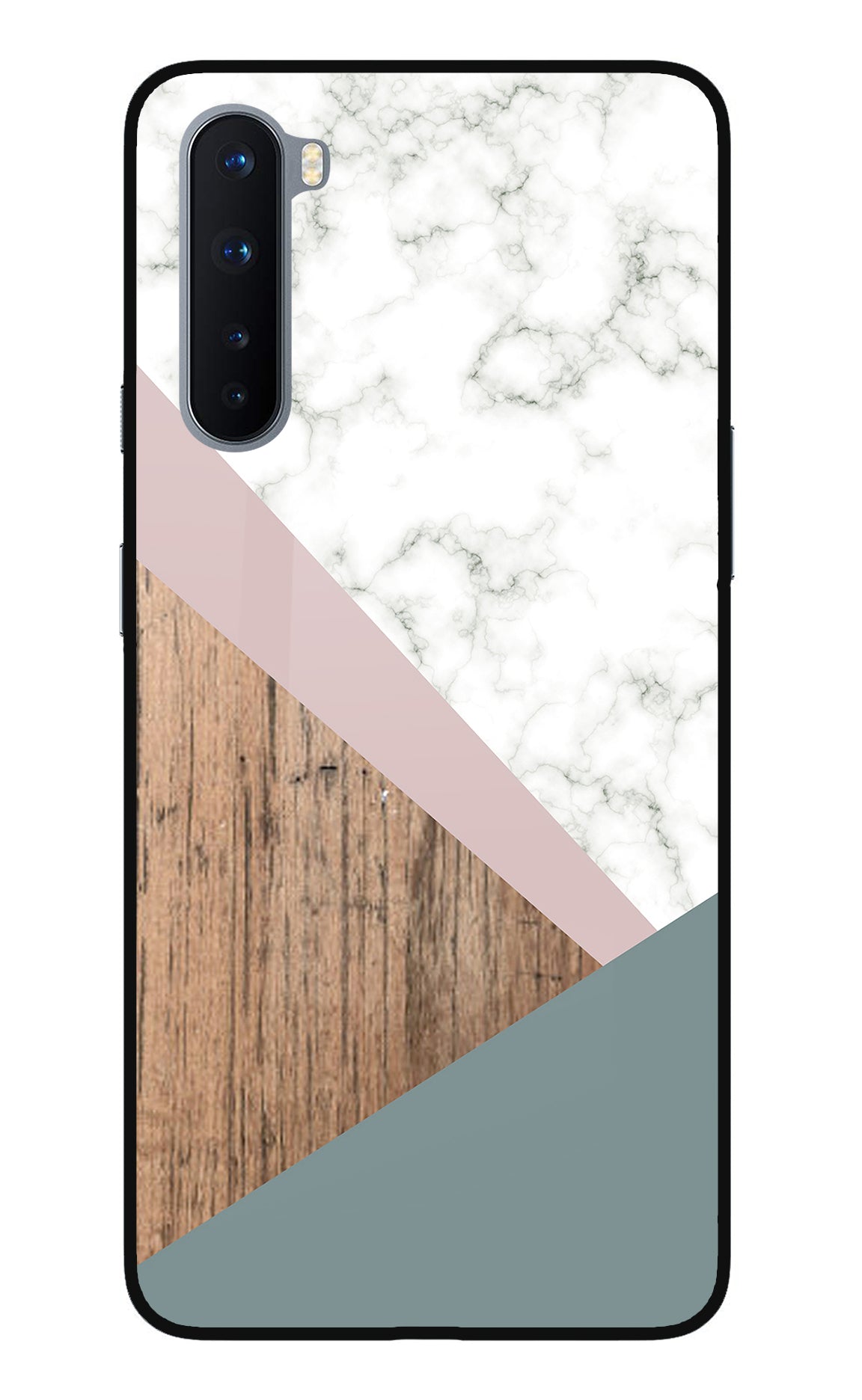 Marble wood Abstract Oneplus Nord Glass Case