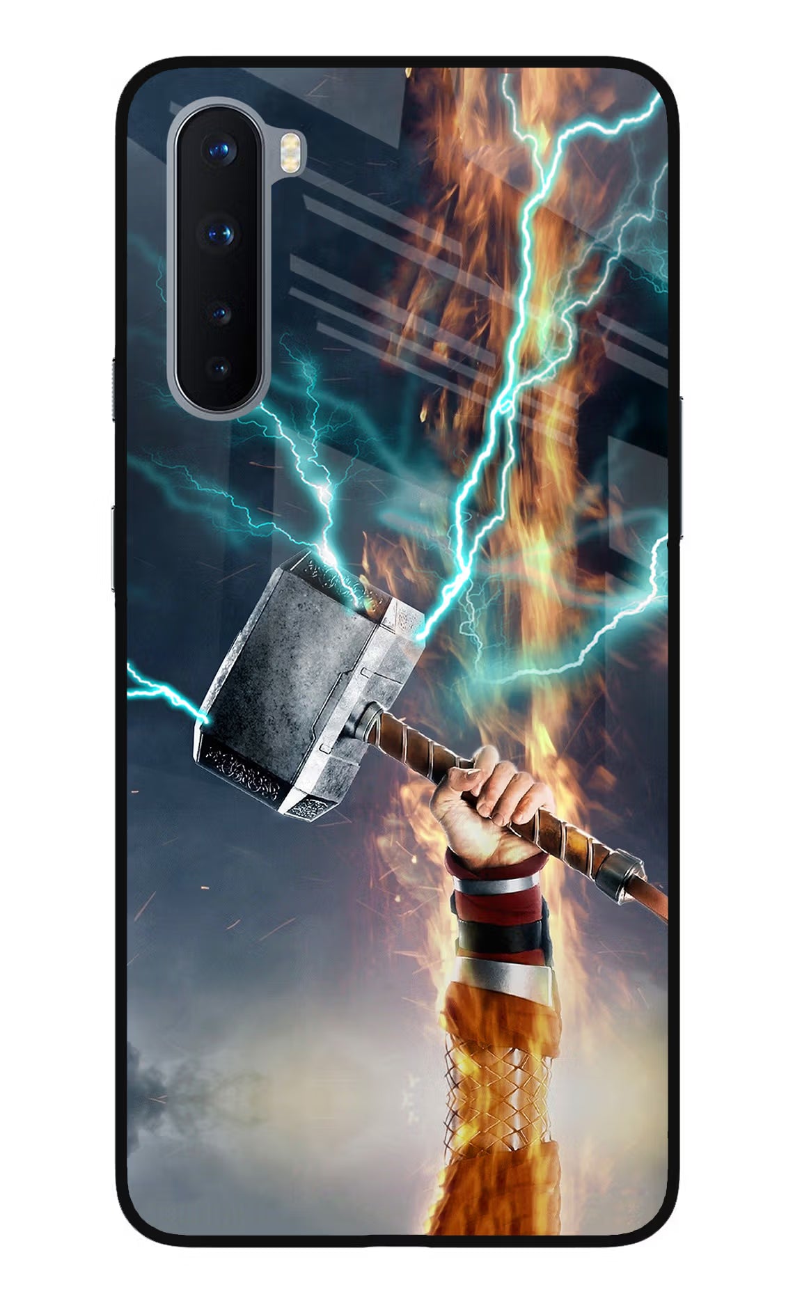 Thor Hammer Mjolnir Oneplus Nord Glass Case Back Cover by Casekaro