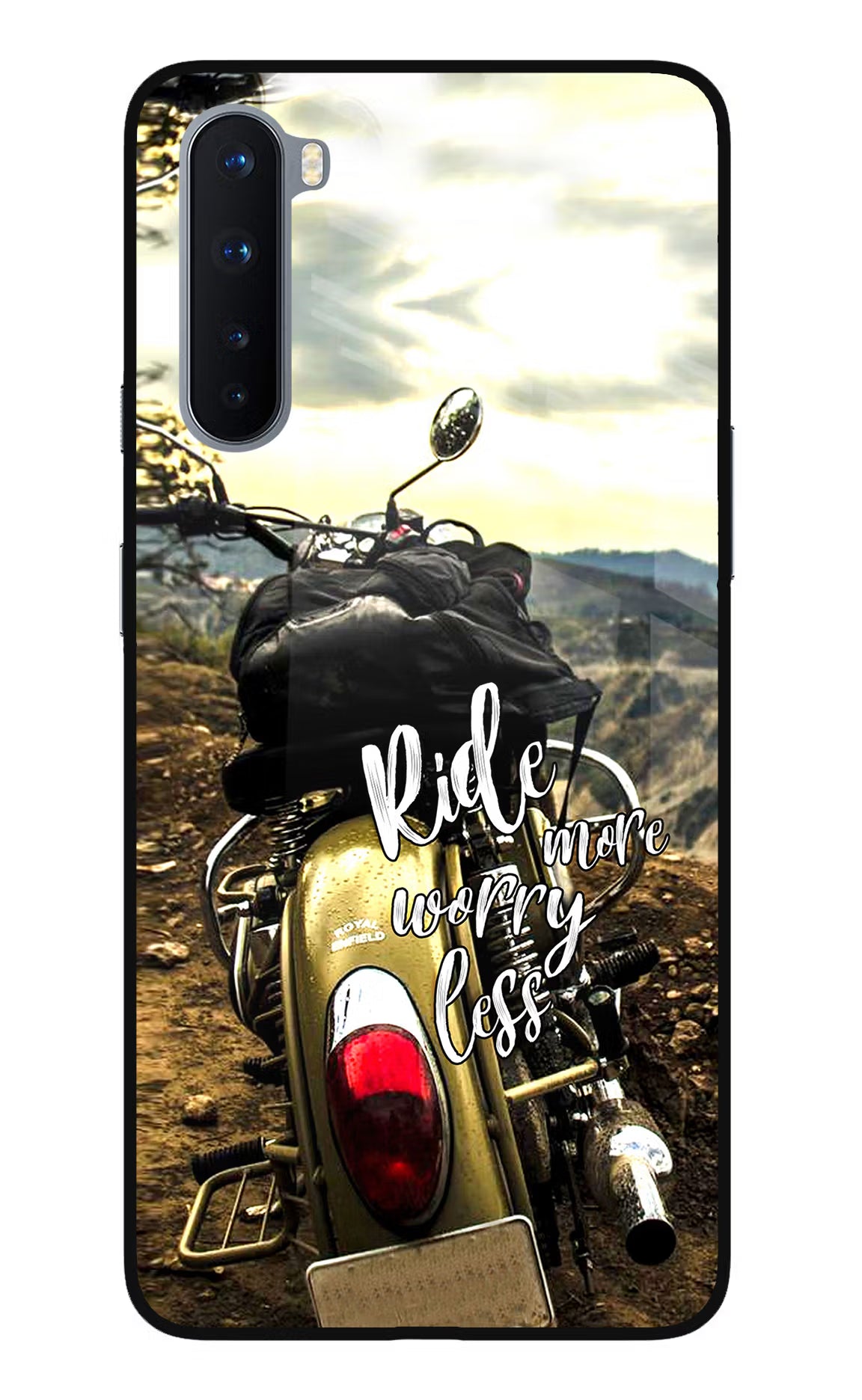 Ride More Worry Less Oneplus Nord Glass Case Back Cover by Casekaro