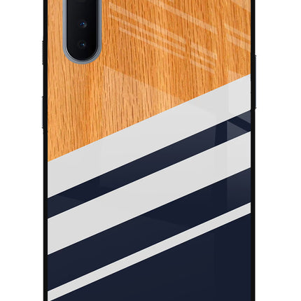 Blue and white wooden Oneplus Nord Glass Case Back Cover by Casekaro