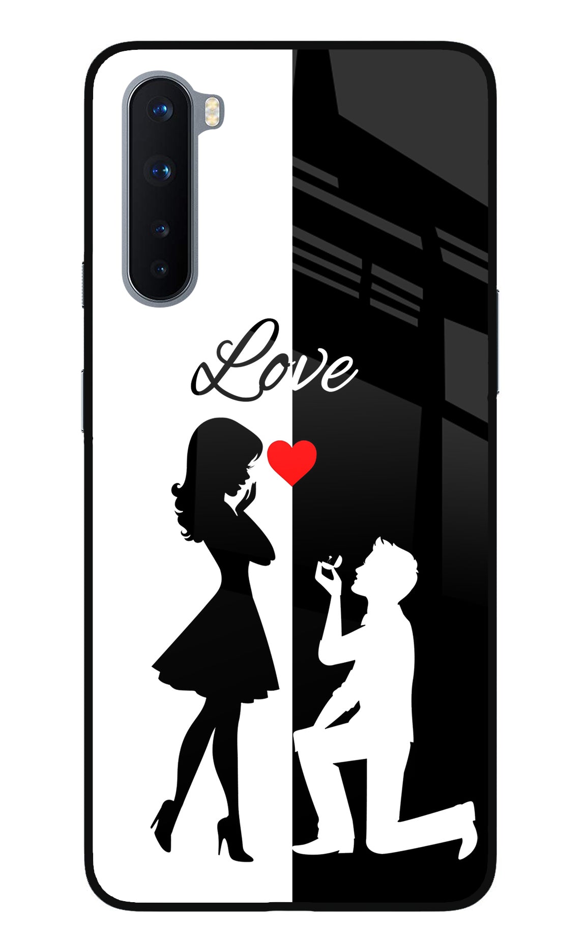 Love Propose Black And White Oneplus Nord Back Cover