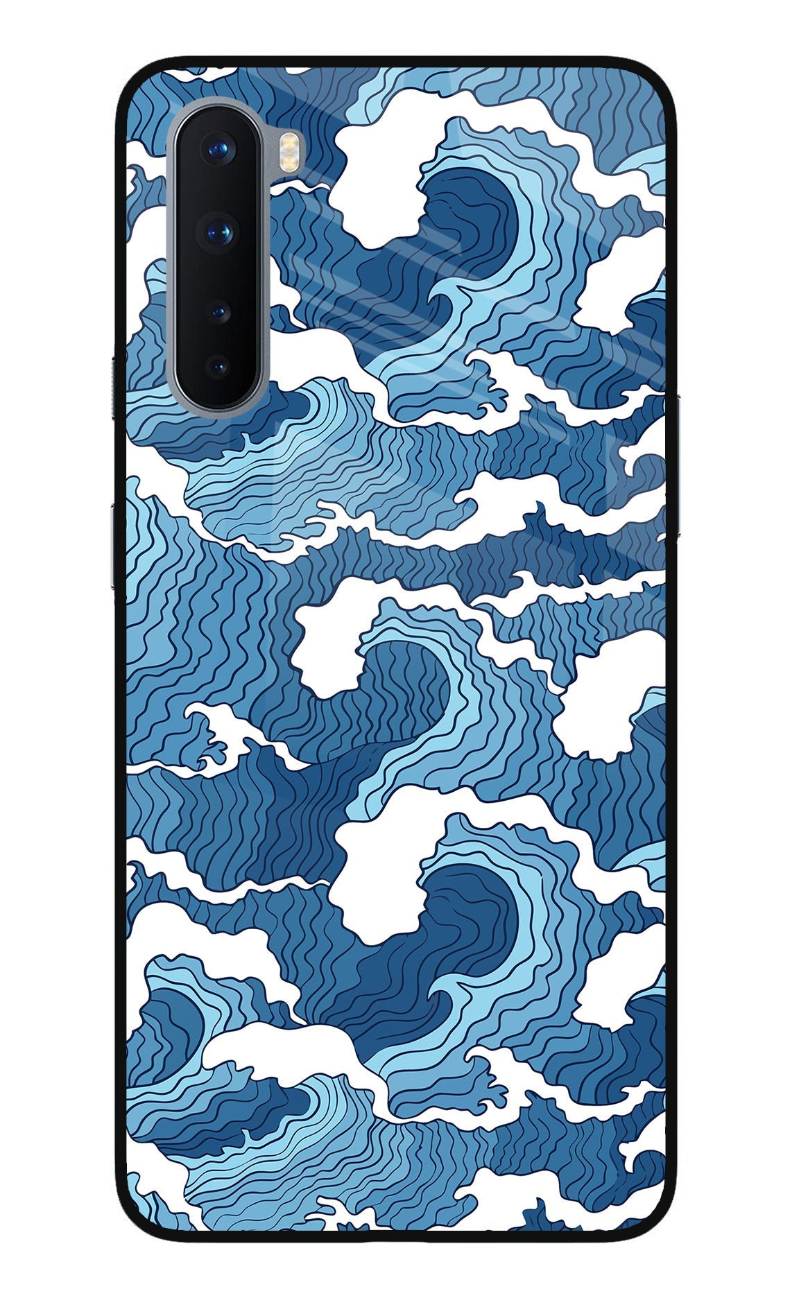 Blue Waves Oneplus Nord Glass Case