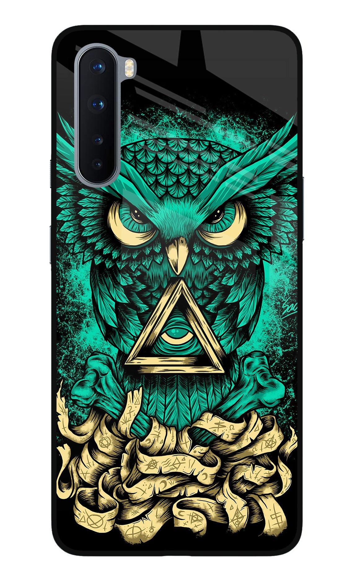 Green Owl Oneplus Nord Glass Case