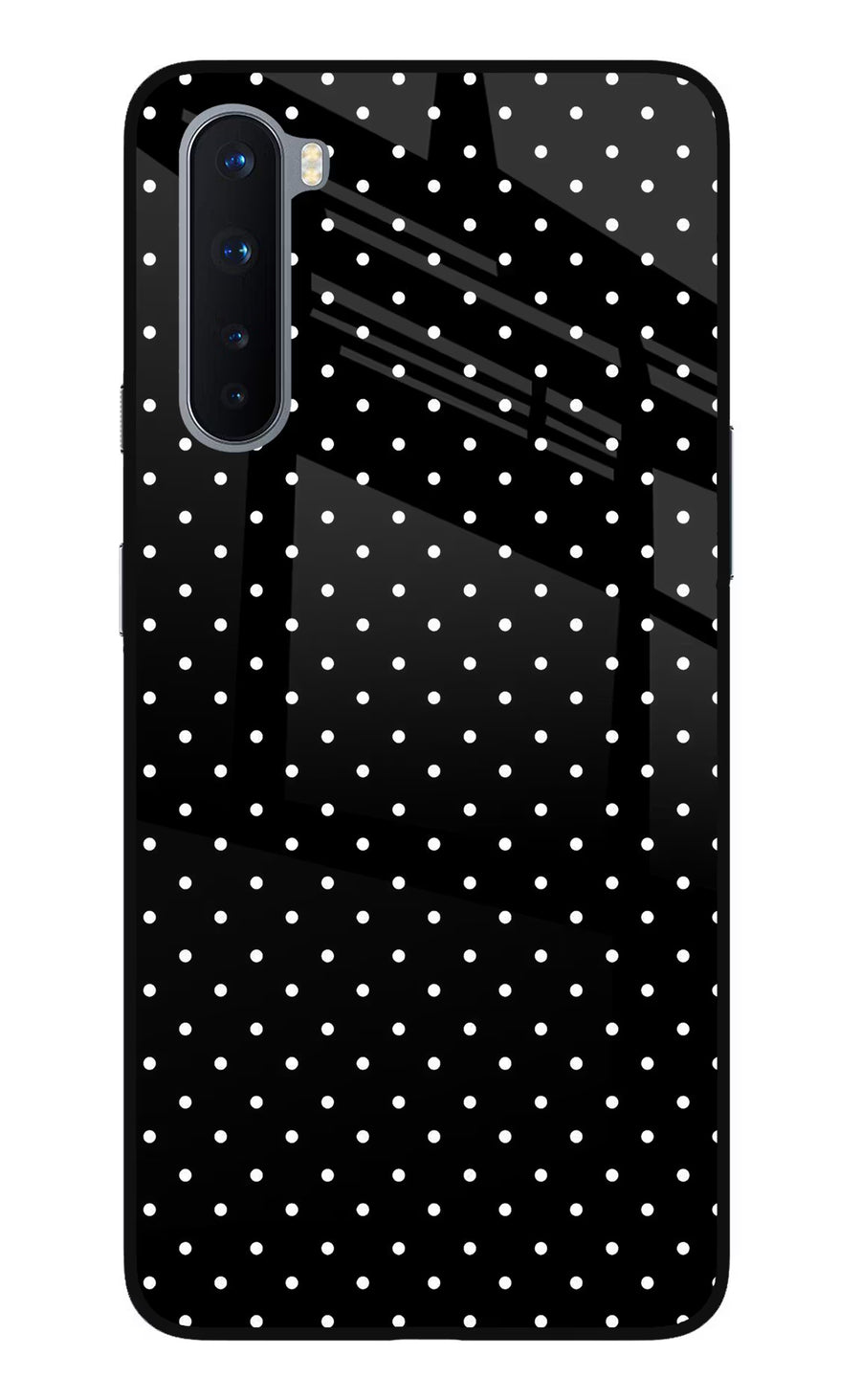 White Dots Oneplus Nord Back Cover, Glass case