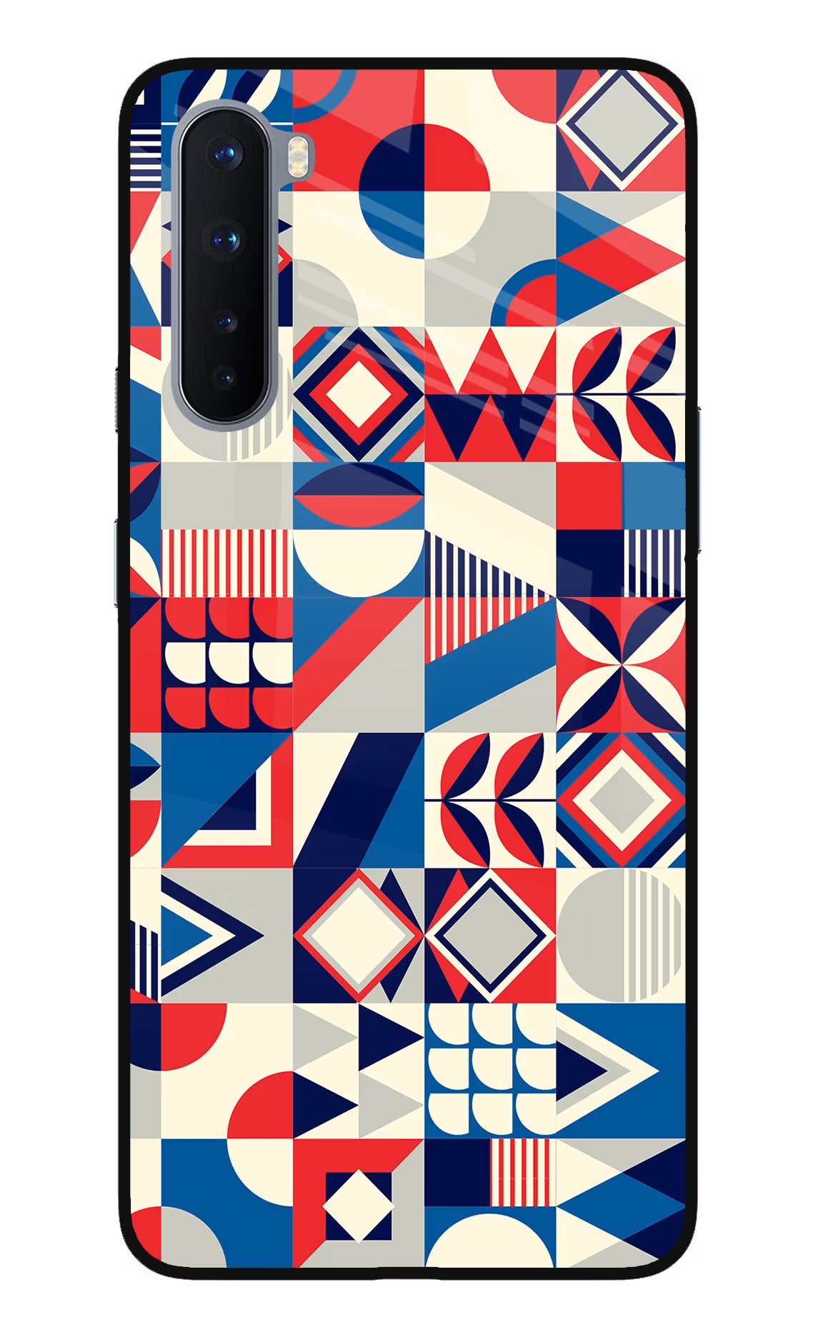 Colorful Pattern Oneplus Nord Glass Case Back Cover by Casekaro