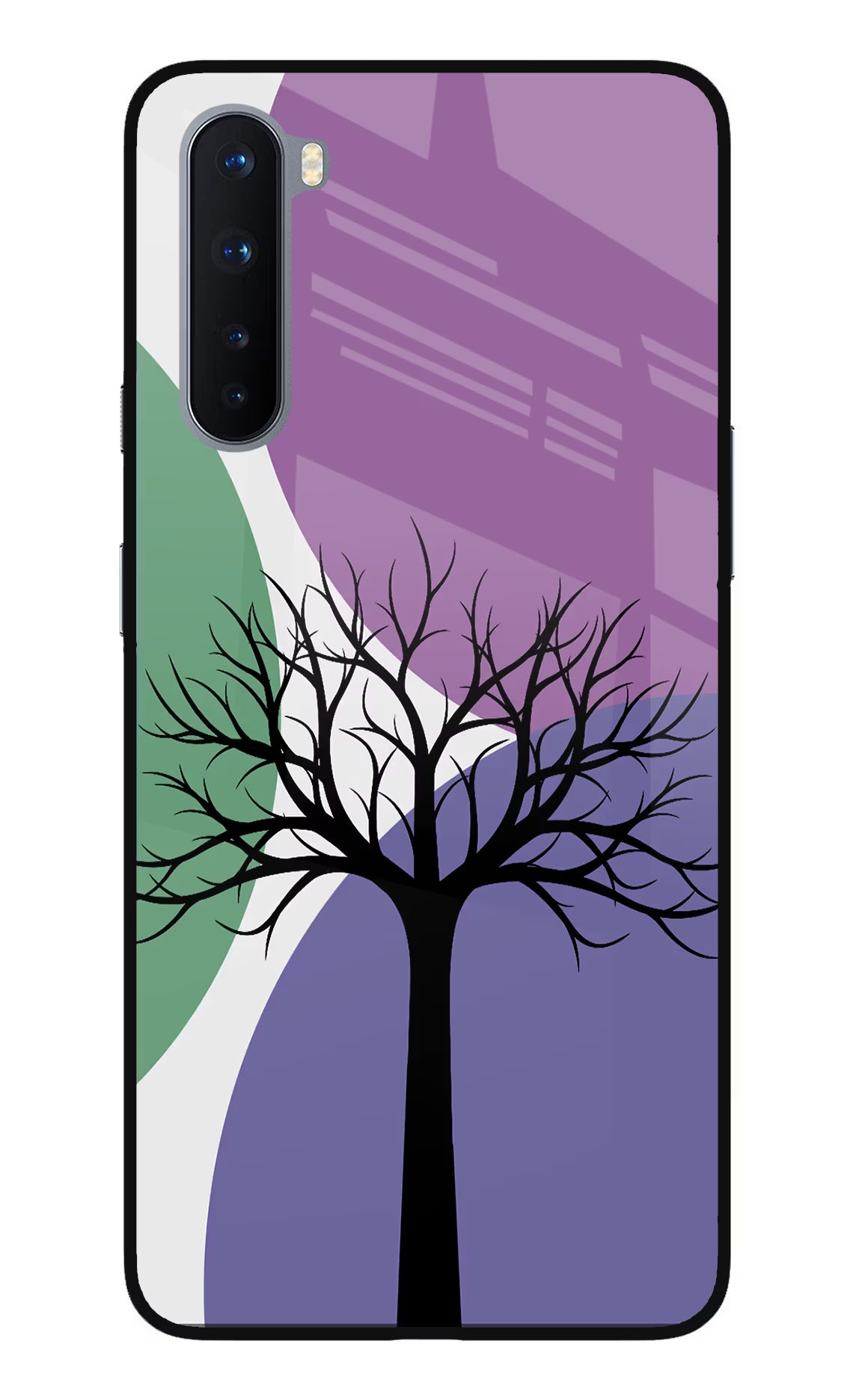 Tree Art Oneplus Nord Glass Case Back Cover by Casekaro