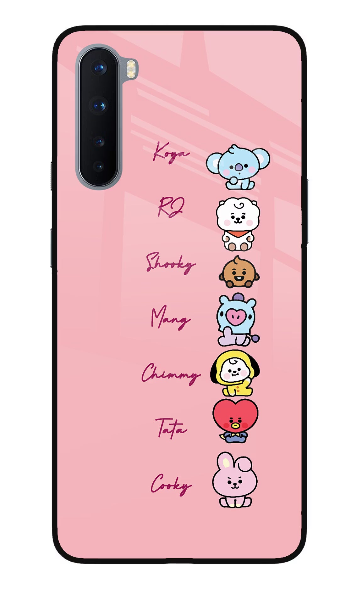 BTS names Oneplus Nord Glass Case Back Cover by Casekaro
