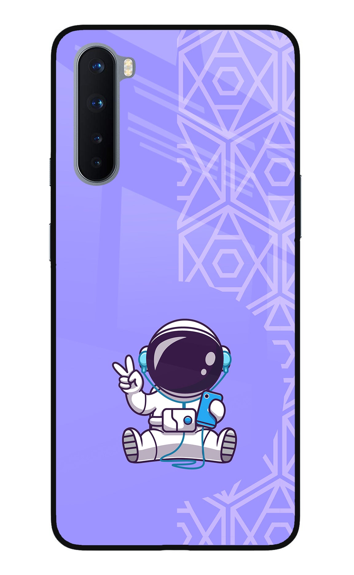 Cute Astronaut Chilling Oneplus Nord Glass Case