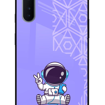 Cute Astronaut Chilling Oneplus Nord Glass Case