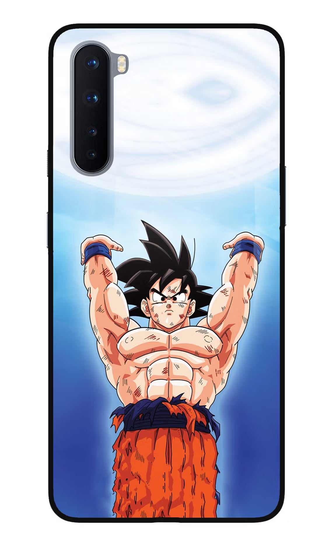 Goku Power Oneplus Nord Glass Case Back Cover by Casekaro
