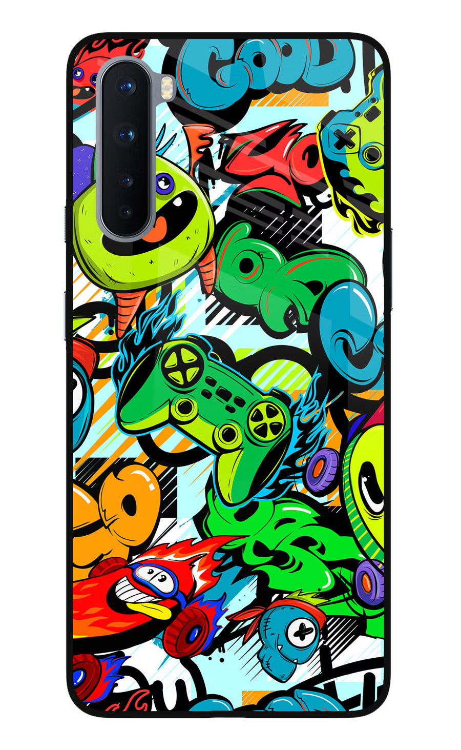 Game Doodle Oneplus Nord Back Cover, Glass case