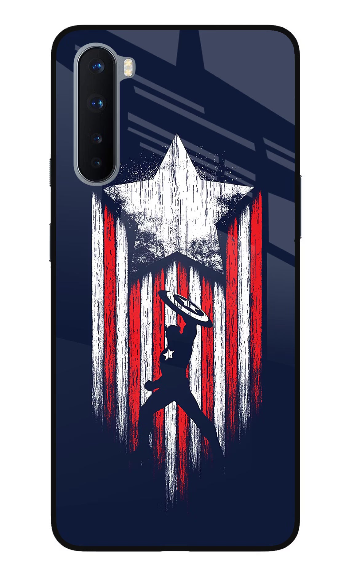 Captain America Marvel Art Oneplus Nord Glass Case Back Cover by Casekaro