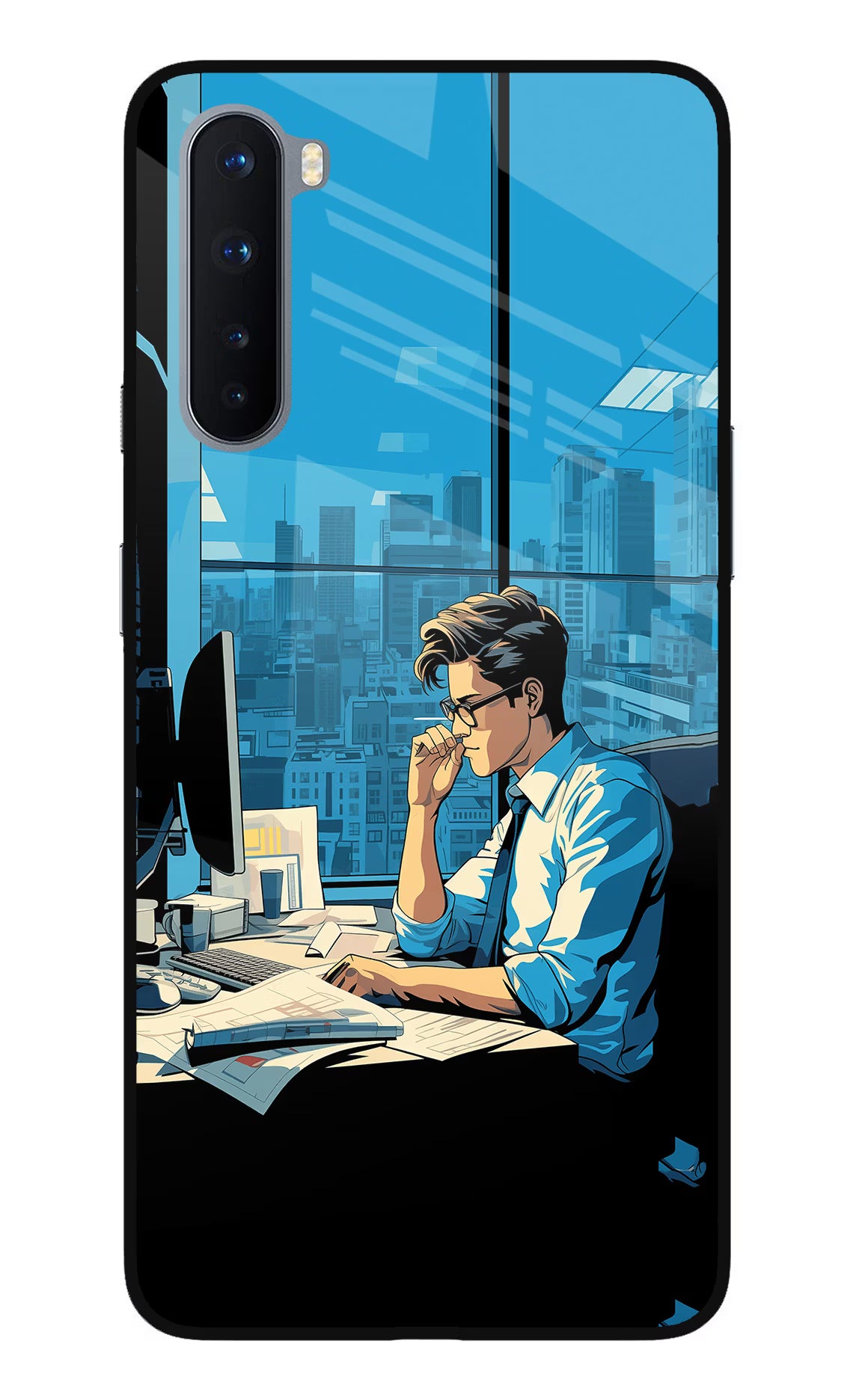 Focused Hustler (AI Generated) Oneplus Nord Glass Case Back Cover by Casekaro