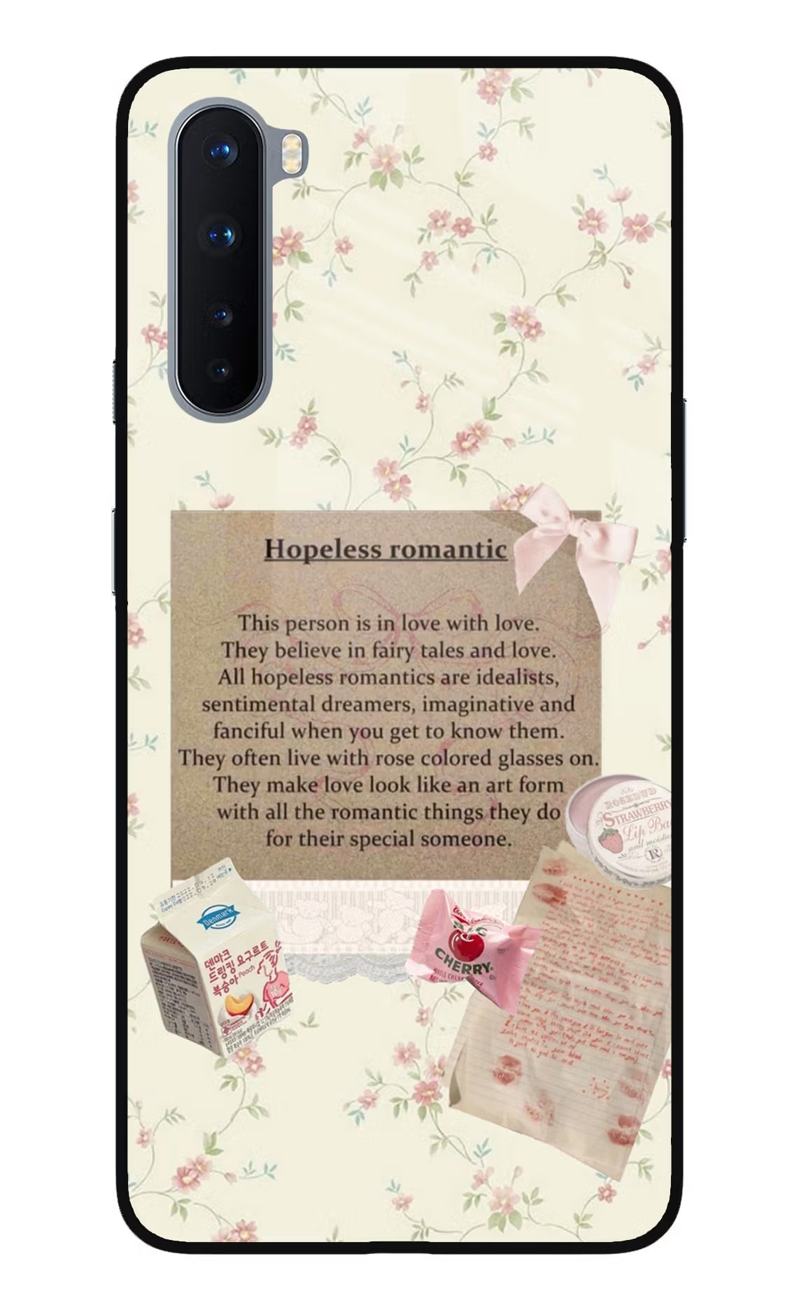 Hopeless Romantic Oneplus Nord Glass Case Back Cover by Casekaro