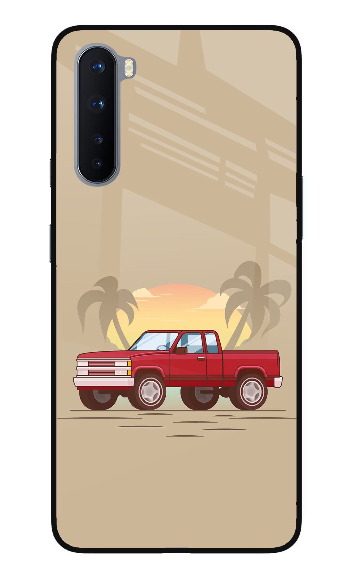 Desert Classic Drive Oneplus Nord Glass Case Back Cover by Casekaro