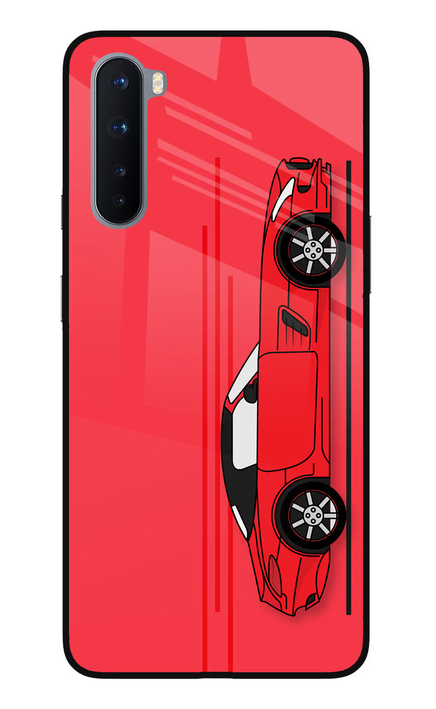 Red Velocity Oneplus Nord Back Cover, Glass case