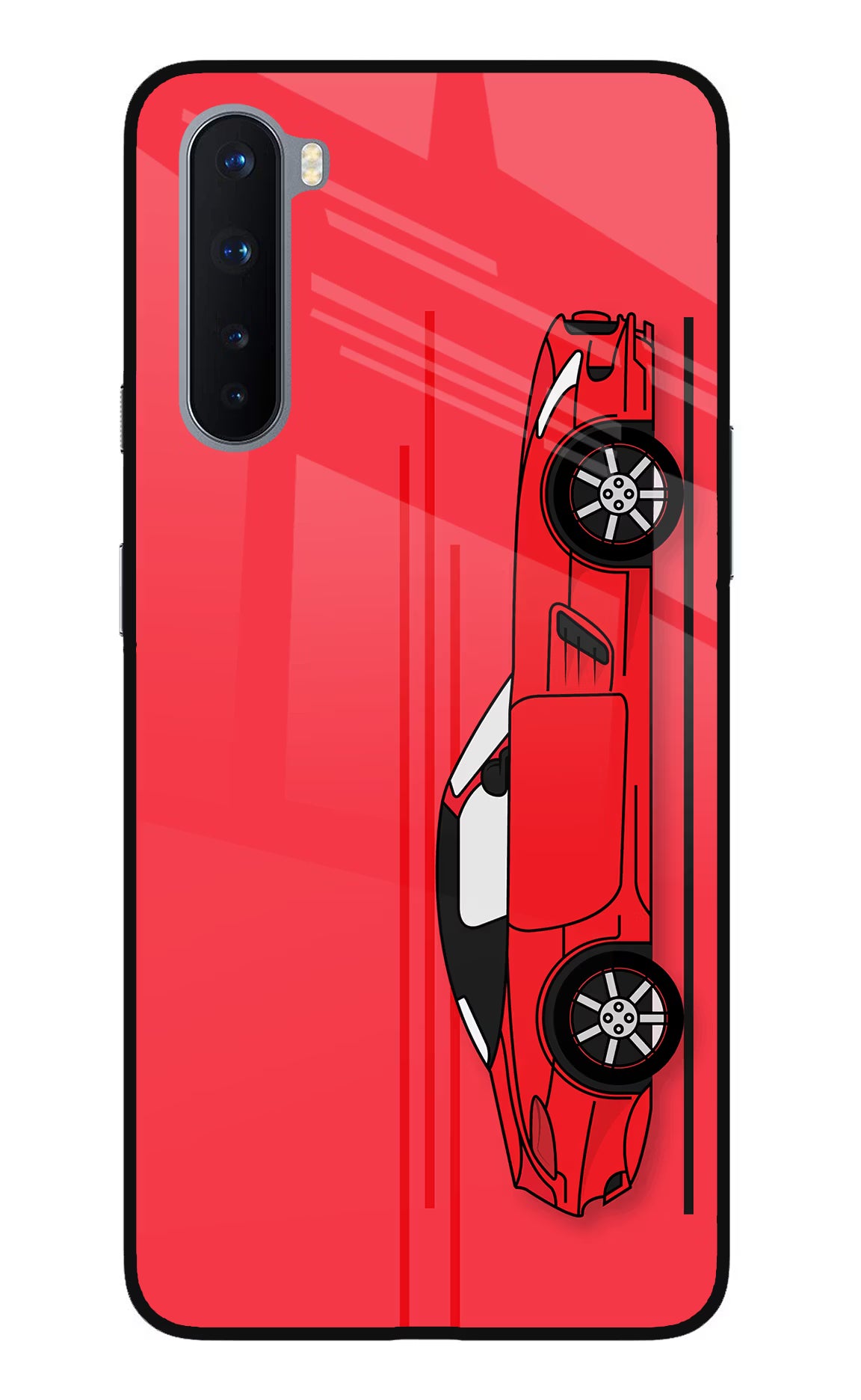 Red Velocity Oneplus Nord Glass Case