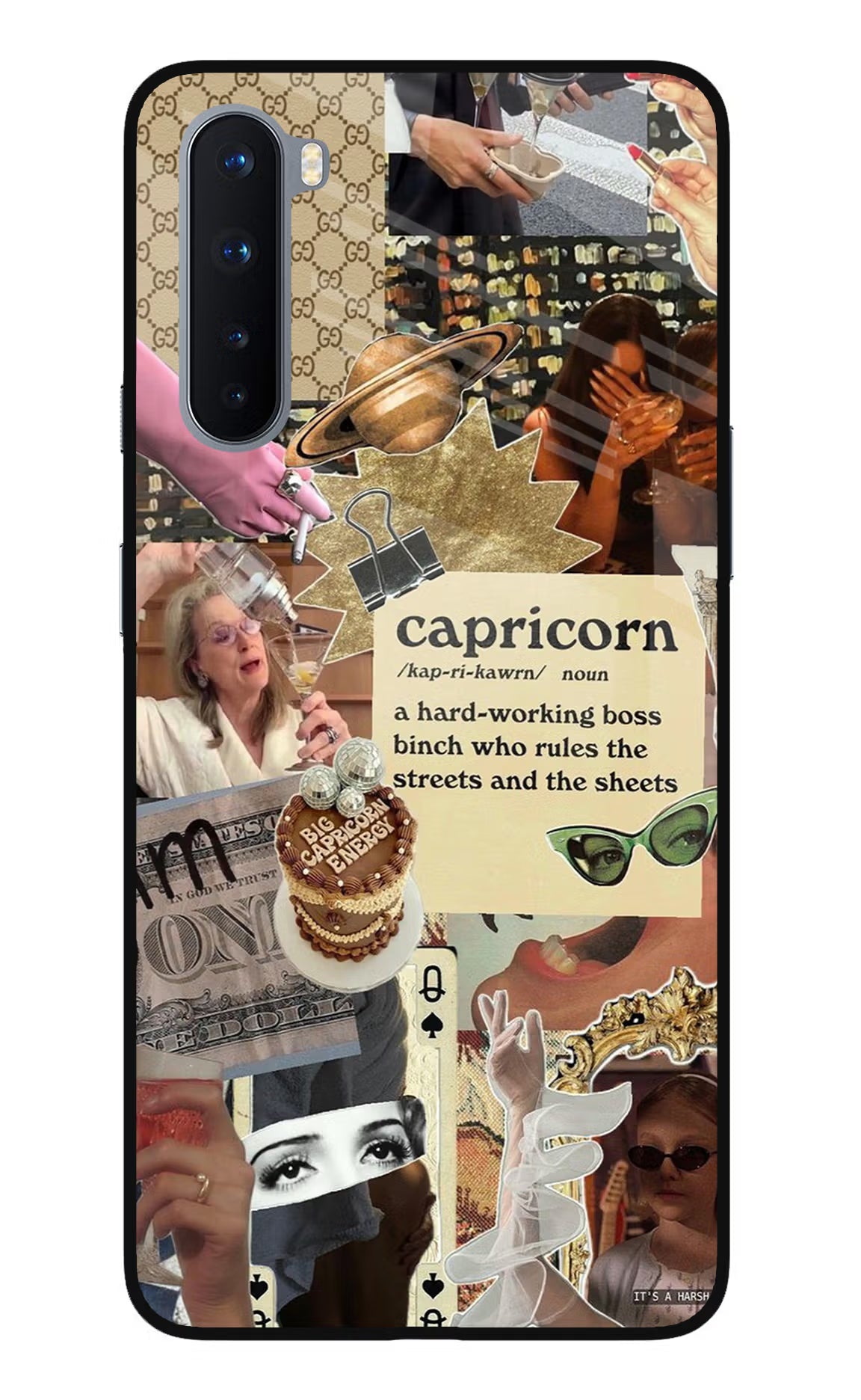 Capricorn Zodiac Oneplus Nord Glass Case Back Cover by Casekaro